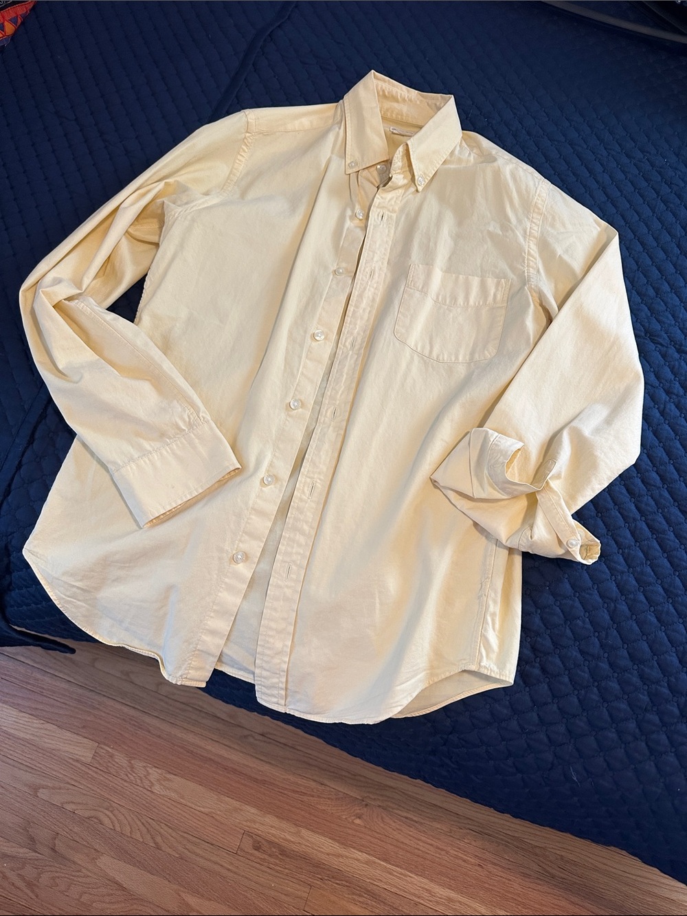 Classic Men's Oxford Cotton Button-Down Shirt in Butter Yellow